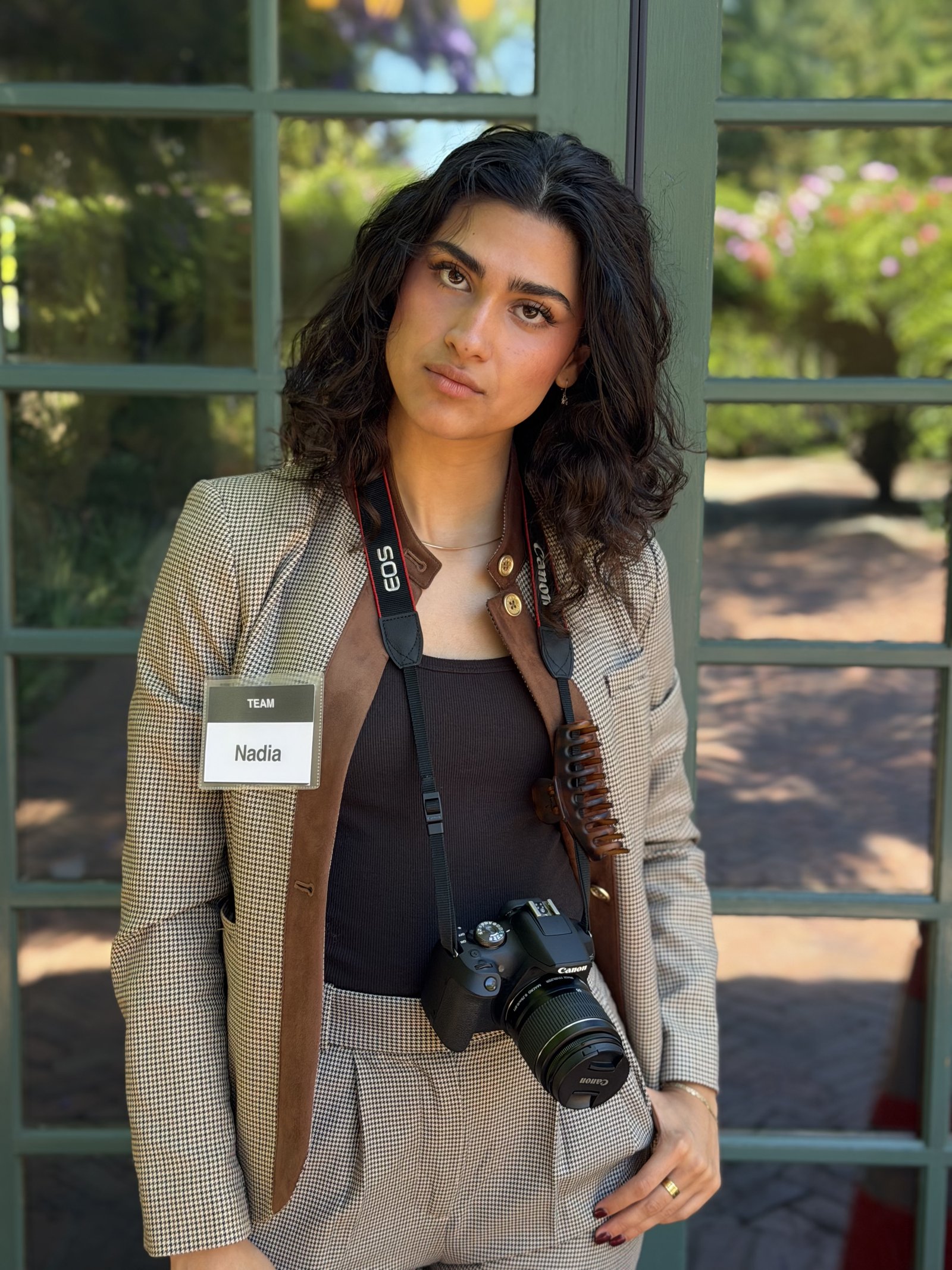 Nadia Sadegh with her camera at a San Francisco tech event