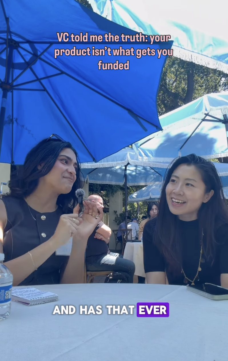 Nadia interviewing a VC about whether investors choose team over product